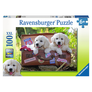 Ravensburger 100 piece - Travelling Puppies, Take a Breather