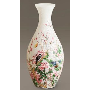 Puzzle Vase - Translucent Flowers & Birds