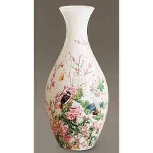 Puzzle Vase - Translucent Flowers & Birds