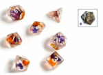 Sirius Dice Polyhedral set (7) - Purple Orange Clear-card & dice games-The Games Shop