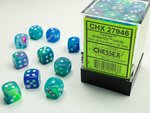 CHESSEX - 12MM D6 DICE BLOCK (36) - WATERLILY & WHITE-accessories-The Games Shop