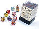 CHESSEX - 12MM D6 DICE BLOCK (36) - PRIMARY/BLUE LUMINARY-board games-The Games Shop