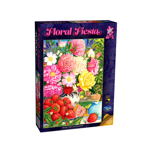 Holdson -1000 Piece - Floral Fiesta Peonies, Roses & Strawberries
