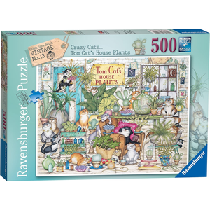 Ravensburger - 500 Piece - Crazy Cats Tom Cat's House Plants