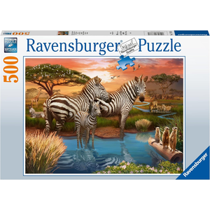 Ravensbuger - 500 Piece - Zebra Waterhole