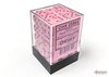 Chessex - 12mm D6 - Opaque - Dice Block (36)-  Pastel Pink/Black-board games-The Games Shop