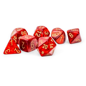 Chessex - Mega- Hedral Set (7) - Scarab Scarlet/Gold