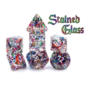 Gatekeeper - Inclusion Polyhedral Dice Set (x7) - Stained Glass