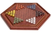 Chinese Checkers - Timber Hexagonal Board with Glass Marbles-traditional-The Games Shop