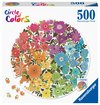 Ravensburger - 500 Piece - Circle of Flowers (Round)-jigsaws-The Games Shop