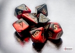 Chessex - Mini Polyhedral Set (7) - Gemini - Black/Red/Gold-gaming-The Games Shop