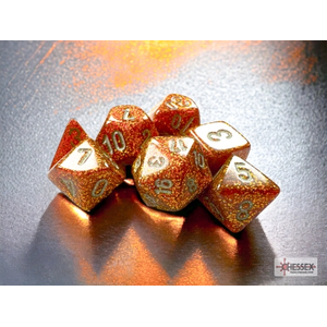 Chessex - Mini Polyhedral Set (7) - Glitter Gold/Silver