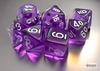 Chessex - Mini Polyhedral Set (7) - Translucent Purple/White-gaming-The Games Shop