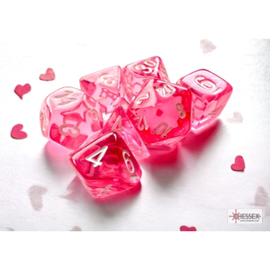 Chessex - Mini Polyhedral Set (7) - Translucent Pink/White