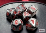 Chessex - Mini Polyhedral Set (7) - Velvet Black/Red-gaming-The Games Shop