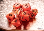 Chessex - Mini Polyhedral Set (7) - Vortex Orange/Black-gaming-The Games Shop
