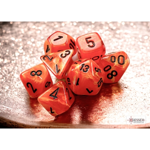 Chessex - Mini Polyhedral Set (7) - Vortex Orange/Black