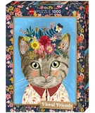 Heye - 1000 Piece - Floral Friends Pretty Feline-jigsaws-The Games Shop