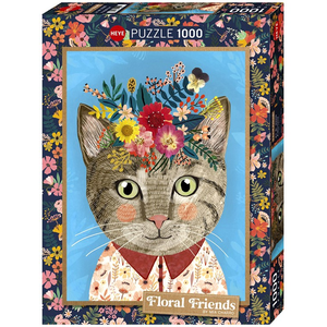 Heye - 1000 Piece - Floral Friends Pretty Feline