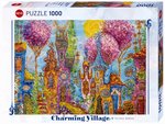 Heye - 1000 Piece - Charming Village Pink Trees-jigsaws-The Games Shop