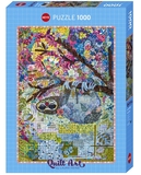 Heye - 1000 Piece - Quilt Art Sewn Sloth-jigsaws-The Games Shop