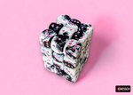 Chessex - 12mm D6 Gemini Dice Block (36) Black-White/Pink -accessories-The Games Shop