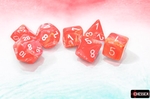 Chessex - Polyhedral Set (7) - Festive Dahlia/White Luminary-gaming-The Games Shop