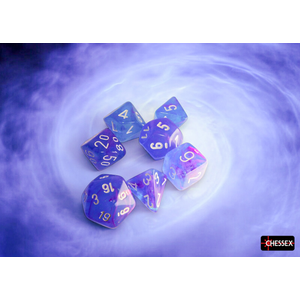 Chessex - Polyhedral Set (7) - Nebula Aura/White Luminary