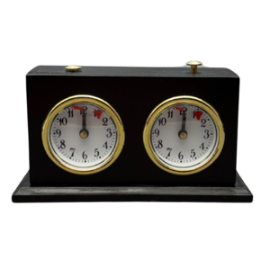 Chess Analogue Clock/Timer - Dark Wood