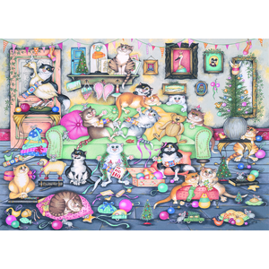 ravensburger - 1000 Piece - Crazy Cats Christmas Crackers