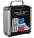 Dominoes- Mexican Train Double 12 Aluminium Case (Cardinal)-traditional-The Games Shop