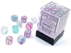 CHESSEX - 12MM D6 NEBULA - DICE BLOCK (36) - WISTERIA/WHITE-board games-The Games Shop
