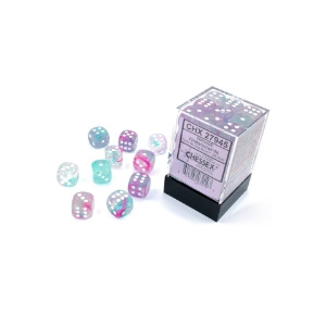CHESSEX - 12MM D6 NEBULA - DICE BLOCK (36) - WISTERIA/WHITE
