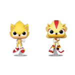 Sonic the Hedgehog - Super Sonic & Super Shadow US Exclusive Flocked Pop! Vinyl 2-Pack [RS]-pop vinyl-The Games Shop