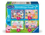 RAVENSBURGER - 4 IN A BOX (12/16/20/24) - PEPPA PIG FAMILY TIME-jigsaws-The Games Shop