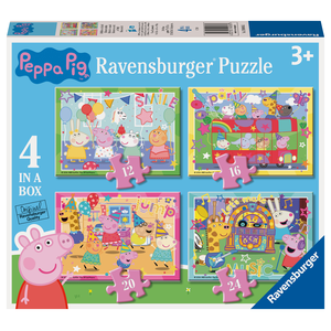 RAVENSBURGER - 4 IN A BOX (12/16/20/24) - PEPPA PIG LET'S PARTY!