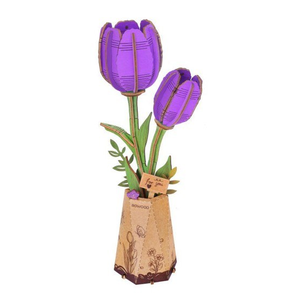 Wooden Bloom Kit - Purple Tulip