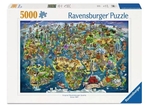 Ravensburger - 5000 Piece - Illustrated World Map-jigsaws-The Games Shop
