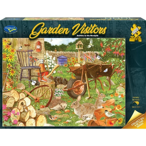 Holdson - 1000 Piece - Garden Visitor - Rabbits in the Woodpile
