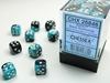 Chessex - 12mm D6 Gemini - Dice Block (36) - Black - Shell/White-board games-The Games Shop