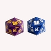Spindown D20 set of 2 x Dice - Blue/White & Purple/Gold-gaming-The Games Shop