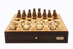 Chess Set - 18" Walnut Finish Board/Box with Medieval Resin Pieces-chess-The Games Shop
