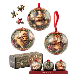 Christmas Puzzle Ornament - Kitty Angel Set of 3