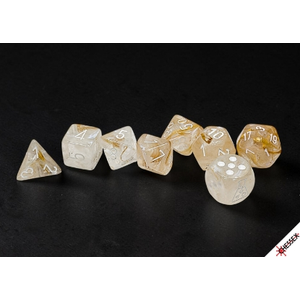 Chessex Dice - Polyhedral Set (7) - Borealis - Champagne White