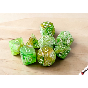 Chessex Dice - Polyhedral Set (7) - Lab - Sour- Green/White