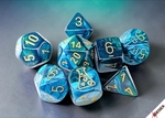 Chessex - Polyhedral Set (7) - Gemini -Lab -  Green- Teal/Gold-gaming-The Games Shop