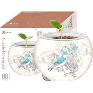 3D Flowerpot Jigsaw Puzzle - Birds and Flowers