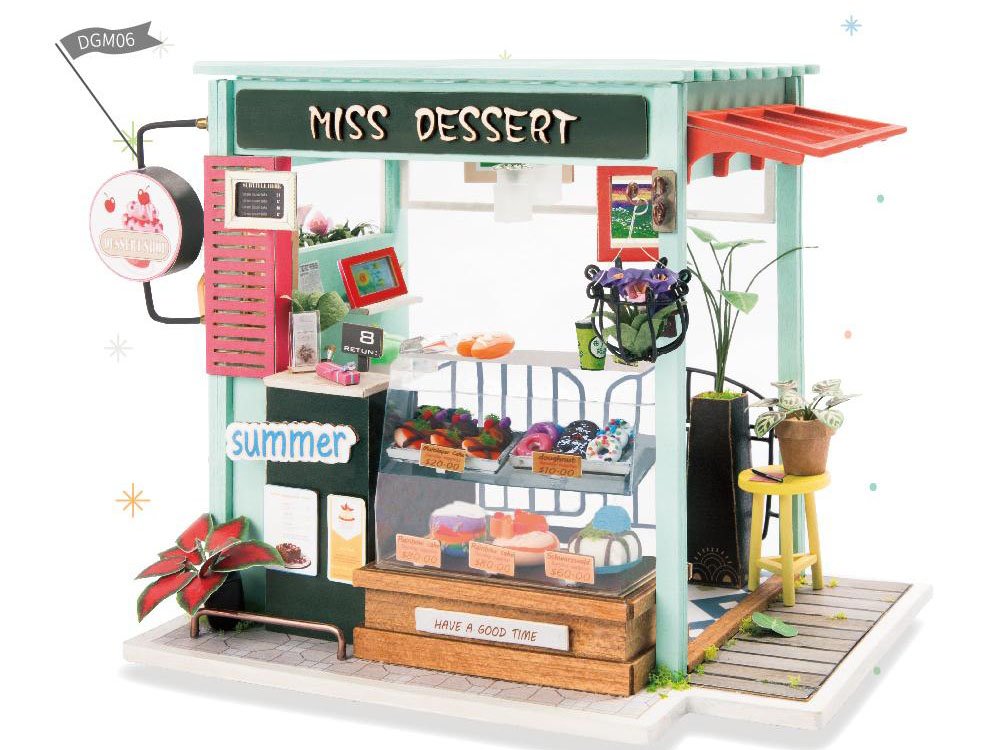 DIY mini House Ice Cream Stand Construction Models Craft Other