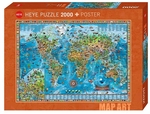 Heye - 2000 piece Map Art - Amazing World-jigsaws-The Games Shop