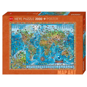 Heye - 2000 piece Map Art - Amazing World